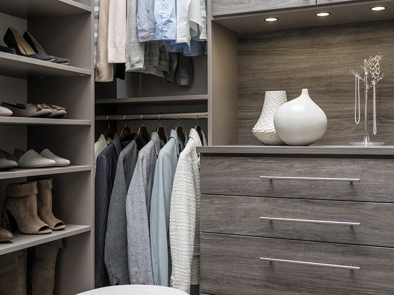image of vertical pull out storage in closet